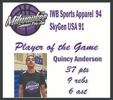 Friday 7/19 In Game 2 Quincy Anderson led IWB Sports to a 94-91 win over SkyGen USA. IWB Sports was led by Quincy Anderson with 37pts, 9rebs &amp; 6ast &amp; Joe Owens added 19. SkyGen was led by Montrell Jacobs @montrell_jacobs with 30pts &amp; Carlin Dupree <a href="/Q___DOT/">Quincy Anderson</a>  <a href="/DupreeDaKidd/">Carlin Dupree</a> with 20.