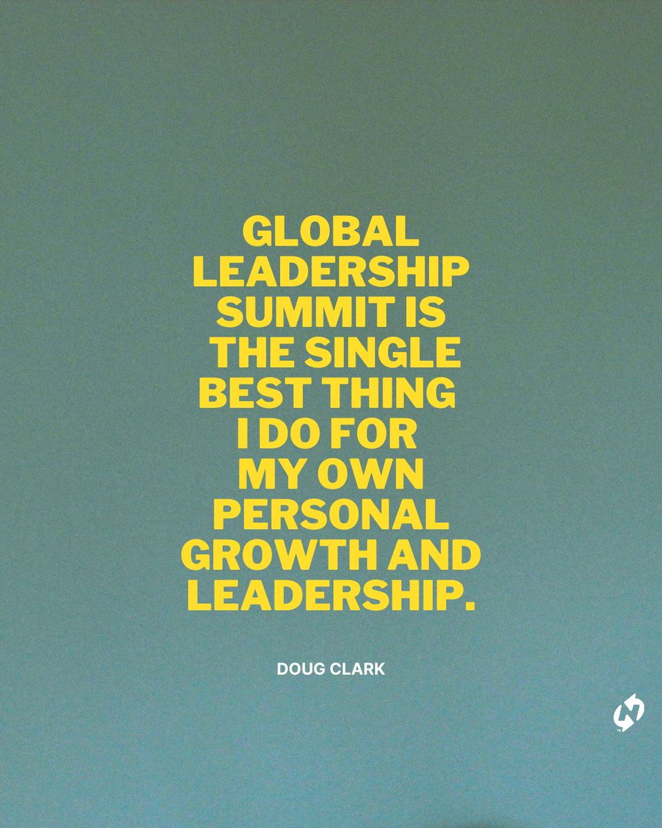 nnym's tweet photo. Doug Clark: Global Leadership Summit is the single best thing I do for my own personal growth and leadership. I schedule around it, so I can participate and learn. It's a highlight of my year!
#Vision #LeadershipDevelopment #GLSNextGen https://t.co/SzpwvmCjGc