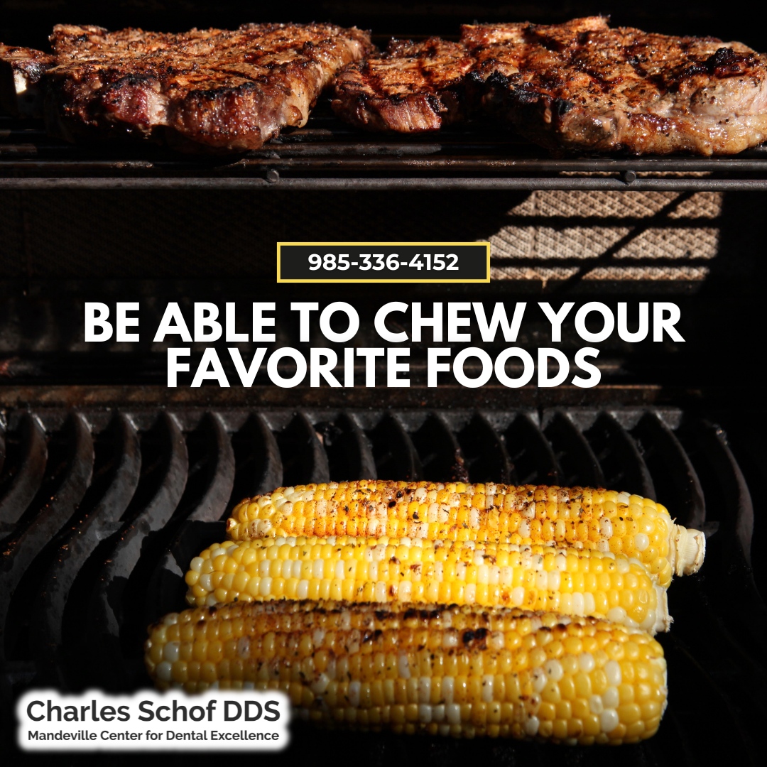 schof_dds's tweet photo. Do you miss being able to bite into your favorite foods during the summertime? Get back to grilling with Hybridge Dental Implants, a permanent solution to restore your failing smile. 

Call us to learn more 📞 985-336-4152 

#Hybridge #dentalimplants #mandeville #charlesschofdds https://t.co/SHVpJ670M8