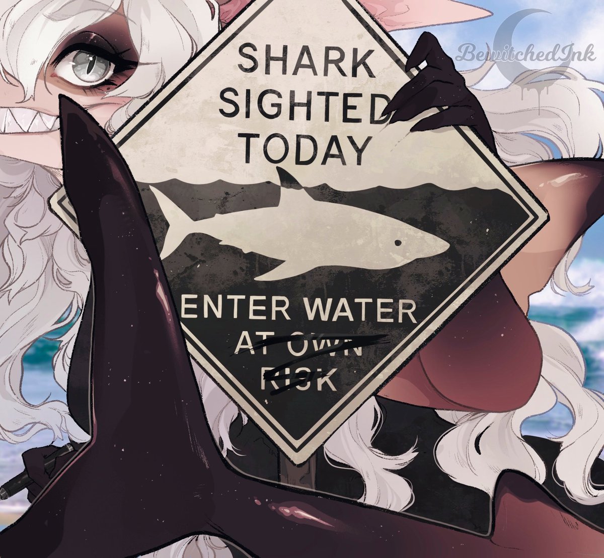 BewitchedInk's tweet photo. 🖤 SUMMER of the SHARK 🖤

Is back in the water tomorrow, kicking off first with the return of Shark-ification Commissions~ 🦈 https://t.co/6BzlaIHW2C