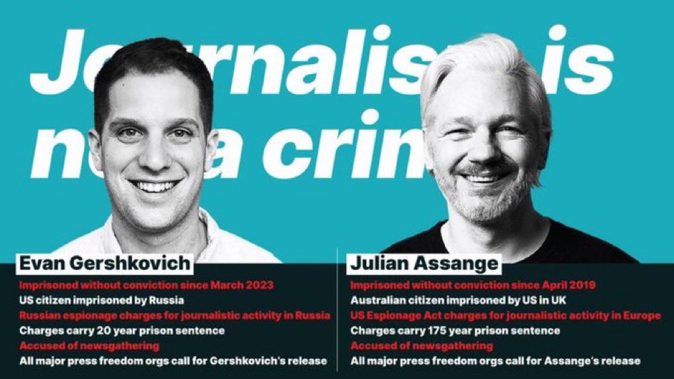 Stella Assange (@stella_assange) on Twitter photo Your actions <a href="/Keir_Starmer/">Keir Starmer</a> have consequences. The conviction of Gershkovich is what happens when you make the persecution, imprisonment and conviction of Assange the new normal. Journalists are fair game because you, your predecessors and allies made it happen. Evan wonāt be the Your actions <a href="/Keir_Starmer/">Keir Starmer</a> have consequences. The conviction of Gershkovich is what happens when you make the persecution, imprisonment and conviction of Assange the new normal. Journalists are fair game because you, your predecessors and allies made it happen. Evan wonāt be the