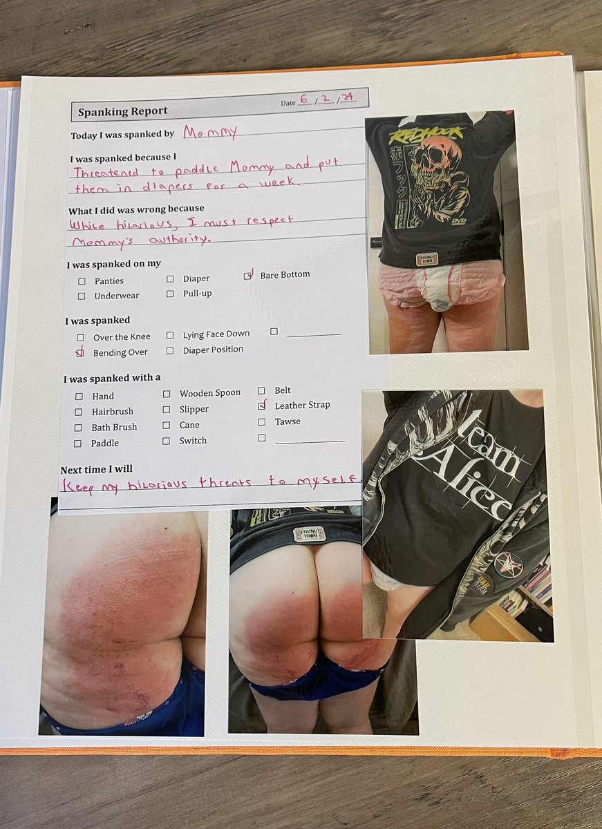 SpankMeSilly's tweet photo. I ran out of spanking report sheets midway through catching up on all of my punishment scrapbook entries 😅 https://t.co/8TQIqVblRs
