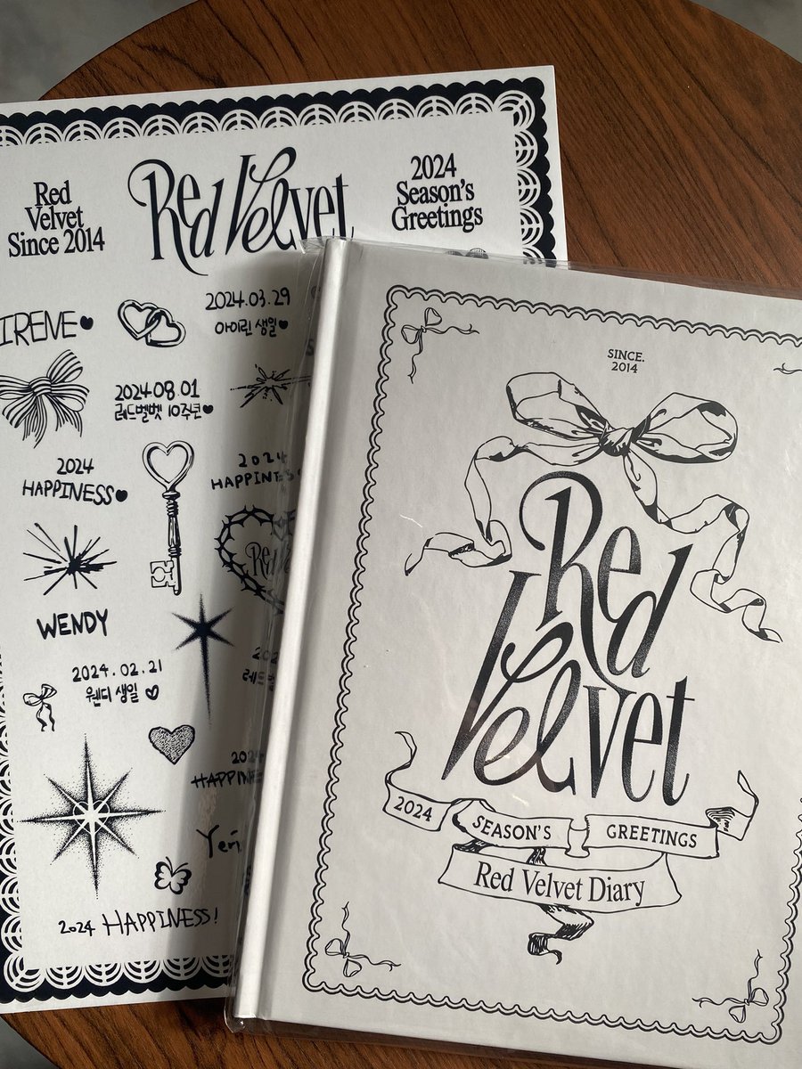 cupidscart's tweet photo. wts lfb rv ph ★ #cupidsales 

red velvet 2024 season's greetings hard cover diary with  handwriting sticker sheet 

₱120

clean &amp; onhand
unused
rcbyt! https://t.co/a67I1NazuL

dm only if sure buyer! https://t.co/q2APwgxo8S