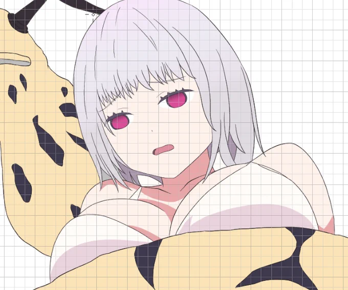 合同誌絵が一旦完成したので描きかけてた新条アカネちゃんを再開 