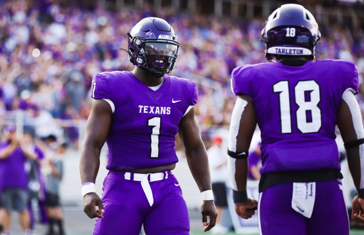 Jordan chambers💥(Jay cham) (@jordan_cham121) on Twitter photo #AGTG I am blessed to receive my first D1 offer from <a href="/TarletonFB/">Tarleton State Football</a> !!! 🟣⚪️
<a href="/FBCoachStone/">Jake Stone</a>
<a href="/WkeelingKeeling/">Whitney Keeling</a>
<a href="/coachprburkhead/">Coach Burkhead</a>
<a href="/JaymeBradley03/">Jayme Bradley</a> #AGTG I am blessed to receive my first D1 offer from <a href="/TarletonFB/">Tarleton State Football</a> !!! 🟣⚪️
<a href="/FBCoachStone/">Jake Stone</a>
<a href="/WkeelingKeeling/">Whitney Keeling</a>
<a href="/coachprburkhead/">Coach Burkhead</a>
<a href="/JaymeBradley03/">Jayme Bradley</a>