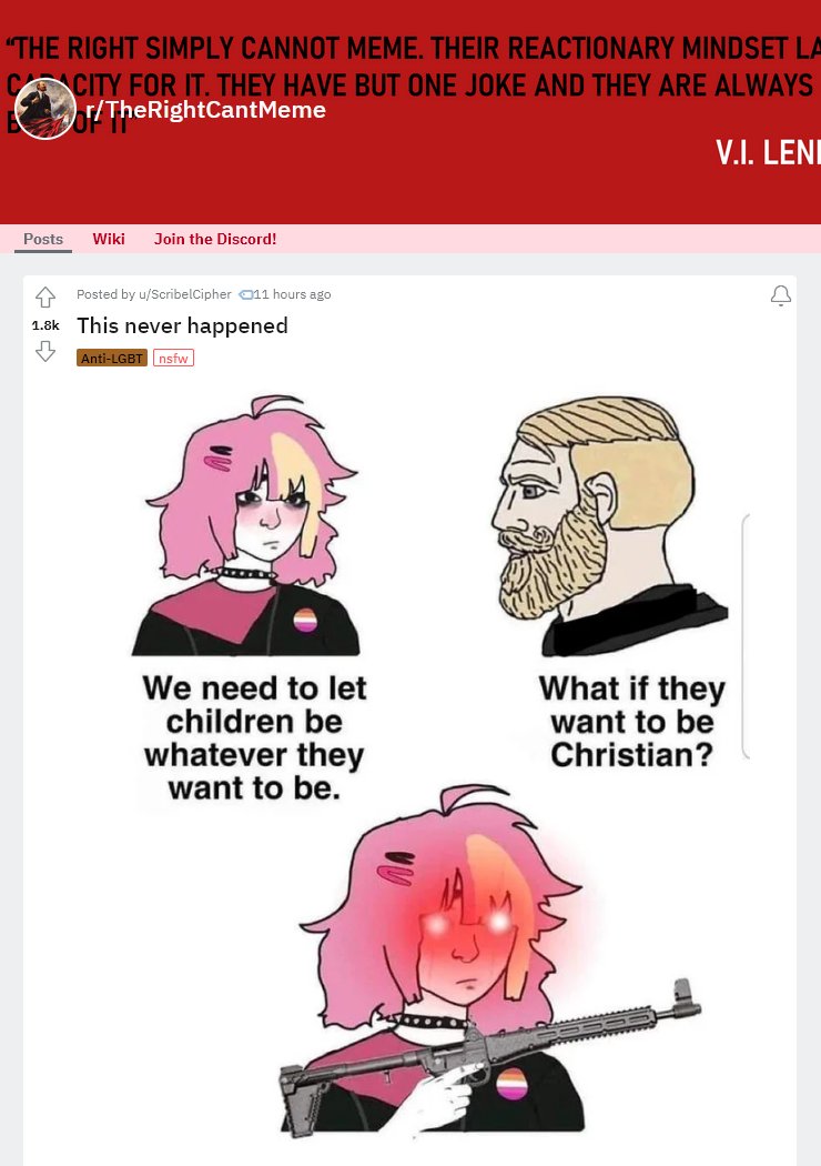 reddit_lies's tweet photo. r/TheRightCantMeme asserts the Nashville sh**ting "ackshually never happened" https://t.co/AnNqbMkdpZ