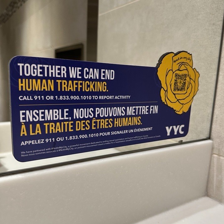 FlyYYC's tweet photo. ๐ We are #SeeingYellow to end human trafficking in our city and in our airport. We support @NIMC_ally to raise awareness about human trafficking and sexual exploitation. Look for #SeeingYellow messages around YYC this summer. https://t.co/8JjfaydSnn