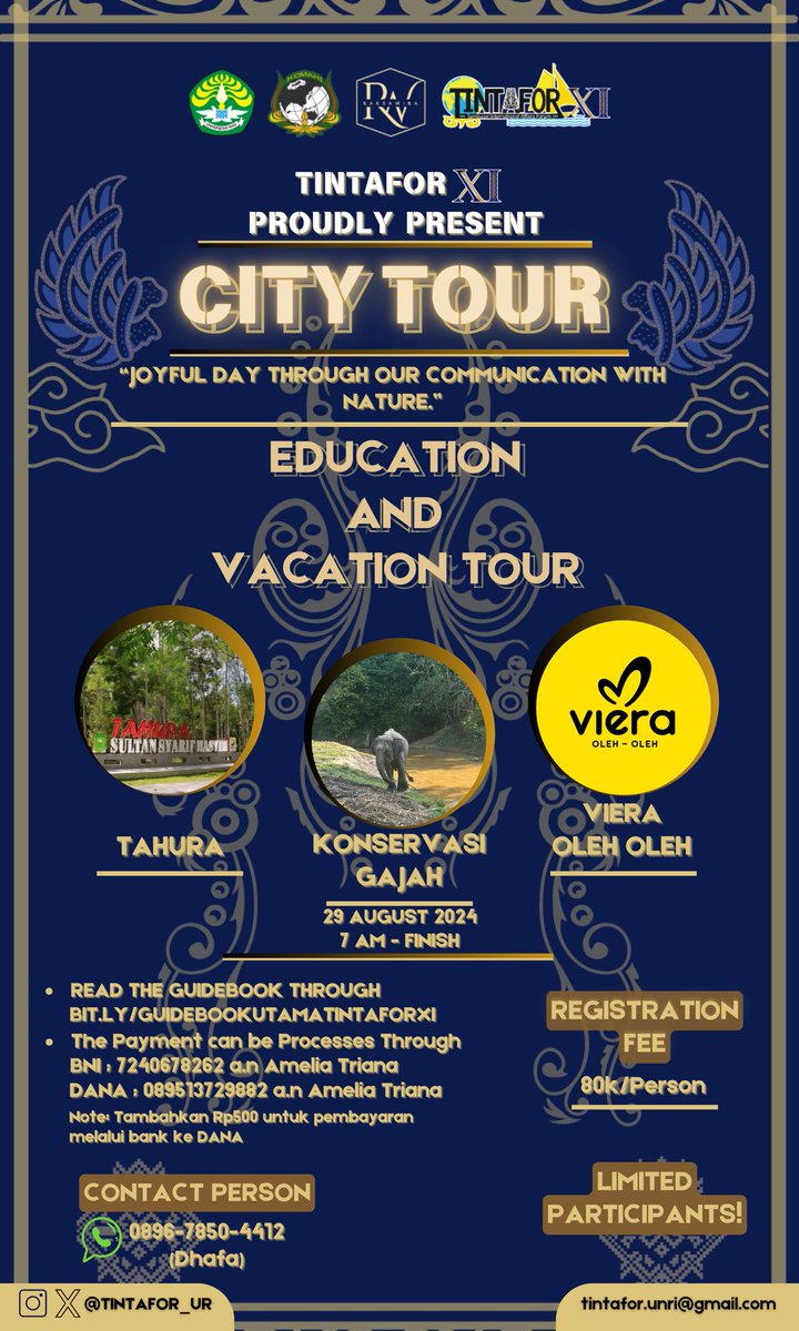 TINTAFOR_UR's tweet photo. TINTAFOR XI NASIONAL proudly present

••
EDUCATION AND VACATION TOUR with theme “Joyful day through our communication with nature.” https://t.co/T3G5oor0l6