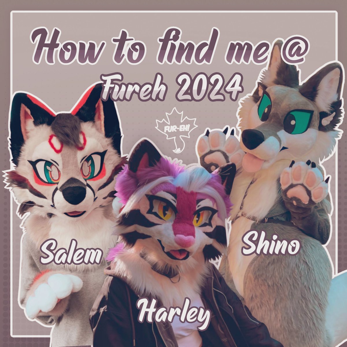 Hey yall, long time no see!!

I’ll be attending Fur-eh this weekend, arriving on Saturday, so look out for these fellas then! (Also might bring Kirin if I have enough room)

Feel free to say hi and hang out even if I can be sort of shy ^^’

#Fureh #FUREH2024
