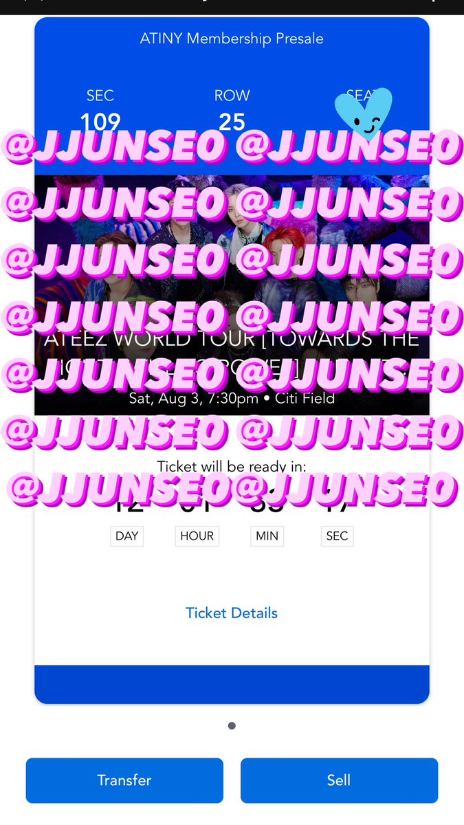 WTS • 1 ATEEZ TICKET at CITI FIELD in NY!!
SECTION 109, ROW 25 
•Can provide proof of past sales &amp; can provide screen recording
•paypal or venmo
🏷️#ATEEZ #ATEEZinNY #ateeztickets #ATEEZTOUR #ATEEZWorldTour2024 #ATEEZinCitifield #ATINY #ateezwts #ateezwtb wts wtb