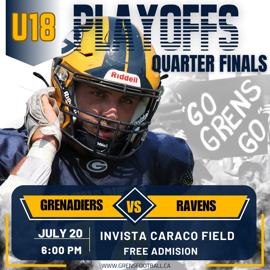 GrensFootball's tweet photo. Let's go Kingston, come down to Invista and cheer on your team. Put on your navy, pack the stands, and be loud and proud! Share and get the word out, the event is free and we are pumped! https://t.co/OhvKQQJ1Ia