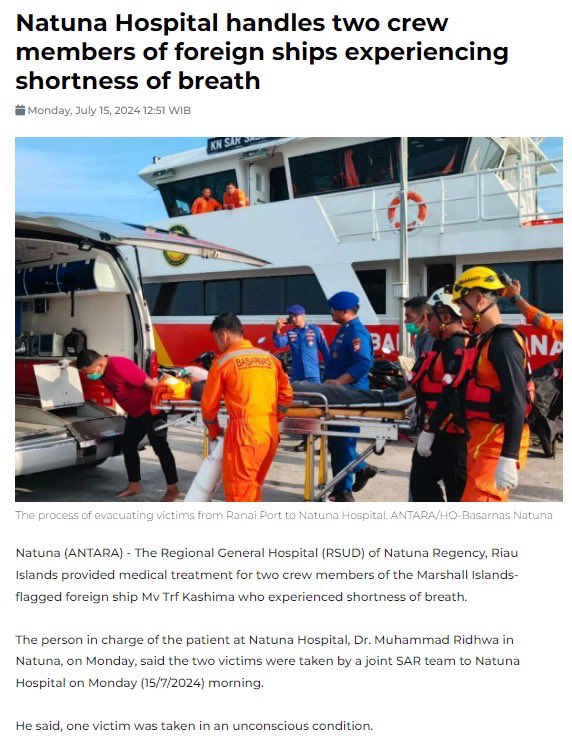 Jangid's tweet photo. Sir @DrSJaishankar. I really need your urgent intervention. My cousin had met with an industrial accident on foreign waters. And right now at RSUD Natuna 
Hospital (Indonesia). We are trying to get clearance for airlifting since last couple of days. And finally sent an email to eam@mea.gov.in yesterday. Please help Sir.