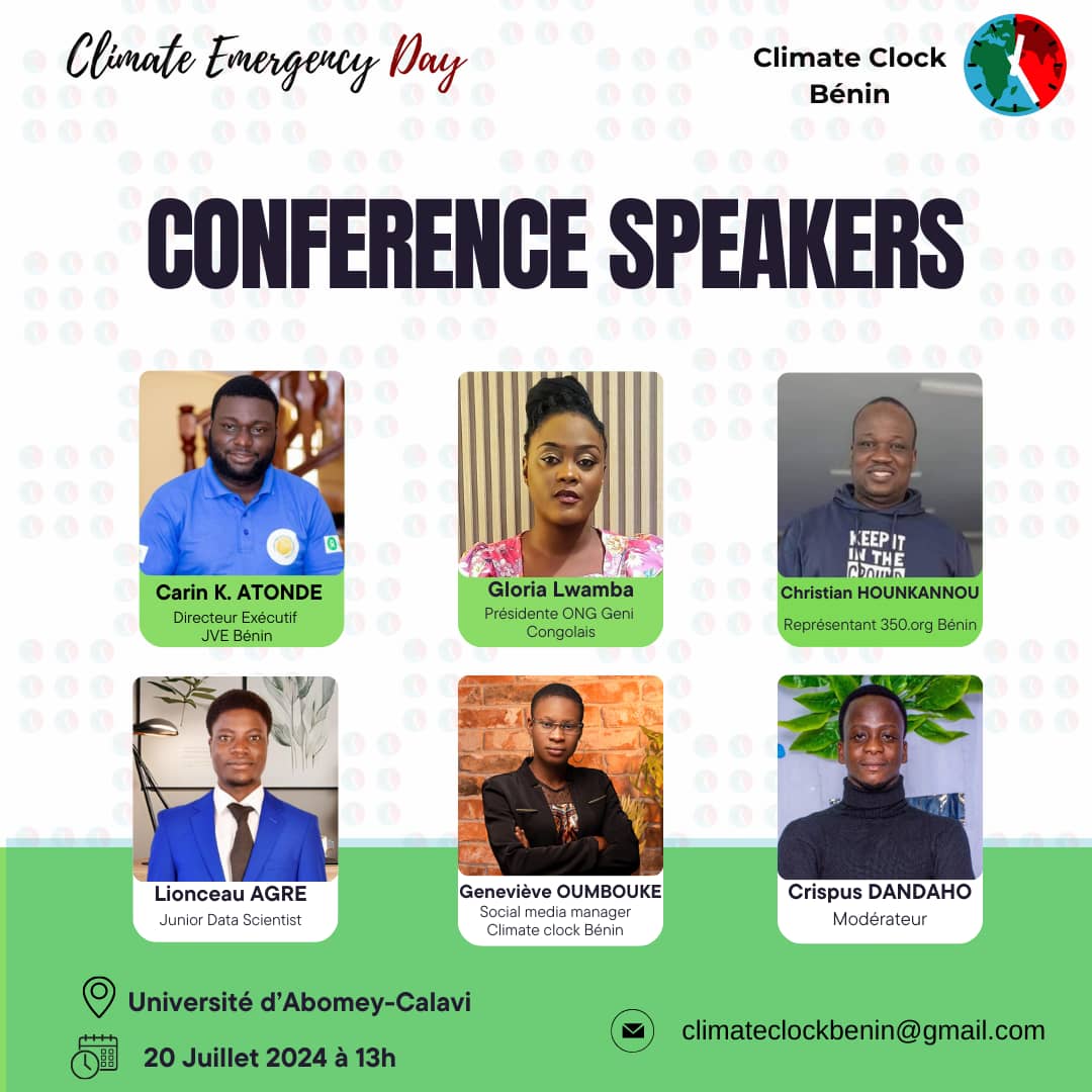 assah_grace's tweet photo. Climate Emergency Day 2024, Bénin 🇧🇯

J'y participe ✊

Un honneur d'agir pour accélérer l'action climatique ✊🌎.

#ActInTime #ClimateClock #ClimateEmergencyDay #4Years @theclimateclock @BeninClimClock https://t.co/VAOnJVpfbk