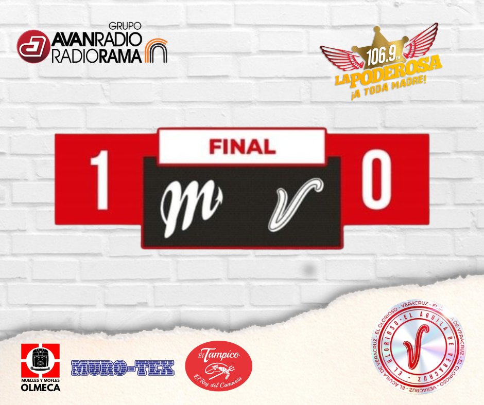 LaPoderosa1069's tweet photo. 🔥⚾Marcador final⚾🔥

Diablos Rojos del México 1️⃣
El Águila de Veracruz 0️⃣

Presentado por 
Muro-tex 
Muelles y Mofles Olmeca 
Pescadería El Tampico 

#AtodaMadre #SiempreGlorioso #Temporada2024 https://t.co/IGly56kXDf