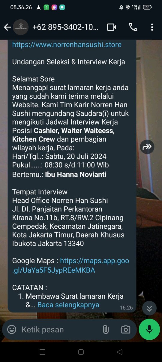 TiaraUtari21144's tweet photo. @SergiHakim Tadi aku juga kesana untuk interview tapi aku curiga gitu dan akhirnya aku memutuskan gk masuk ke gedung nya dan gk jadi interview https://t.co/vpzTVGw2UO