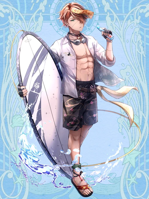 【TW】水着コンテストイラスト納品いたしました。リクエストありがとうございました!『第六猟兵』(C) 桃・皓宇様/まっしろ/トミーウォーカー第六猟兵 #トミーウォーカー 