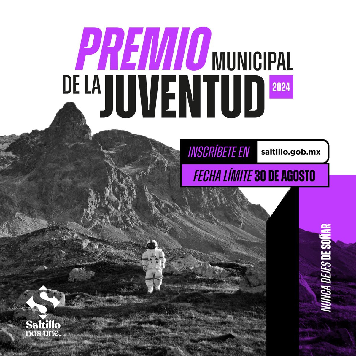 SaltilloGob's tweet photo. Participa en el Premio Municipal a la Juventud 2024, en alguna de sus diferentes categorías:
- Logro académico
- Logro cultural
- Logro deportivo
- Logro social
- Logro emprendedor
¡No te quedes fuera! 

Consulta la convocatoria en: https://t.co/42W16B0cHt

#SaltilloNosUne https://t.co/KTQQP1onbx