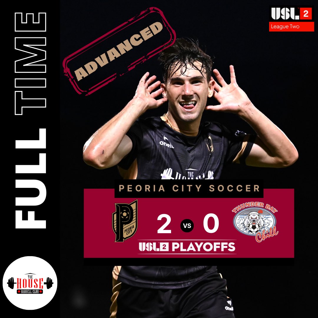 PeoriaCityUSL2's tweet photo. FIRST PLAYOFF WIN ⚡️

We advance to the USL League Two Central Conference Semi-Final. 

Taking on a familiar foe… the Des Moines Menace! 

1:30 PM Sunday, July 21st
Shea Stadium

#UpTheCarp https://t.co/ogYJdnLp2V