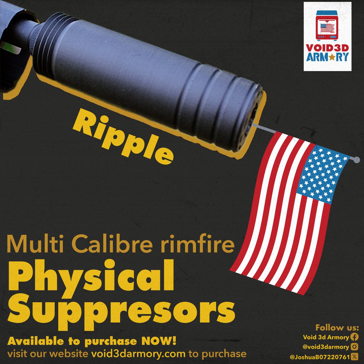 void3darmory's tweet image. 📝 Have you filled out your Form 4?

Our Physical Suppressors are now available on our website!

➡️ STLs available at void3darmory.com, Defcad, and Patreon.

#Suppressors #3DPrinted #FirearmTech #TheHive #Labyrinth #WhisperFlow #Longbaffle #Rippl
