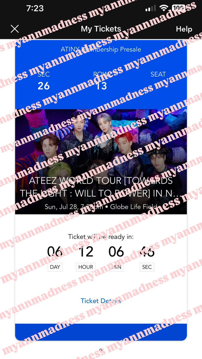 myannmadness's tweet photo. WTS Ateez ticket Globe Life Field in Arlington TX | Sunday July 28th 
* section 26, row 13 * 

🎀reason for sale: friend secured me a different seat, no longer need this one
🎀selling for: $230 (price I paid for it)
🎀payment method: paypal or Zelle
🎀dm for proof ☺️ https://t.co/1QyPZfpM4Q