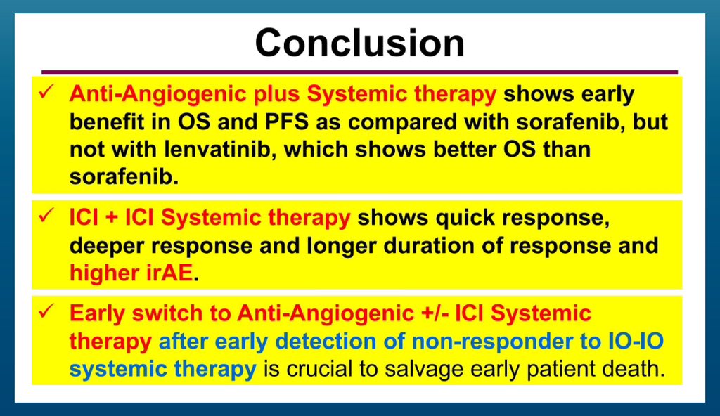 GillSharlene's tweet photo. #APPLE24 #HCC
Professor Kudo 🇯🇵 takes us through the ultimate exercise in cross-trial comparison in 1L IO #HCC
📌 CM459, LEAP 002, IMbrave150, HIMALAYA, CM9DW
➡️ lenva better than sorafenib as control arm
➡️ anti-VEGF/IO - early OS separation
➡️ dual IO - better long term OS
@gotoPER