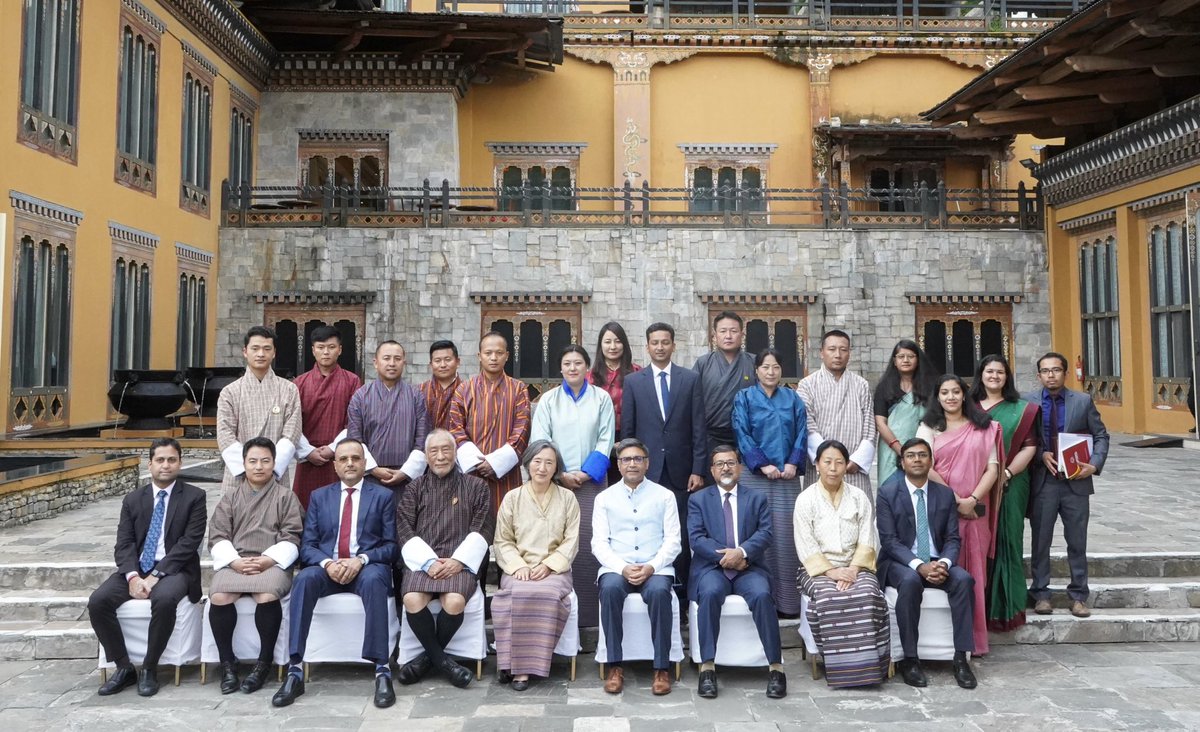 Indiainbhutan's tweet photo. Foreign Secretary @VikramMisri &amp; Foreign Secretary Aum Pema Choden co-chaired 3rd 🇮🇳🇧🇹 Development Cooperation Talks of the 13th Five Year Plan. Reviewed implementation modalities &amp; cooperation in diverse areas of development partnership under 13 FYP period. 

@MEAIndia https://t.co/akhkc3QzEi