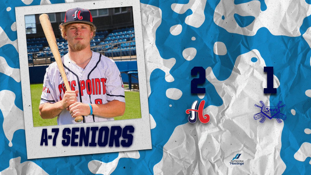 A-7 Seniors
at Scottsbluff

F - 9 inn
Hastings Five Points Bank - 2
Grand Island U-Save - 1
W: Eli Schneider
2B: Jayden Teichmeier
3B: Nick Conant

Conant 3-4 3B RBI
Teichmeier 2-4 2B RBI
Evan Rust 2-3

Conant walk-off in the bottom of the 9th
5pts will play North Platte at 4pm