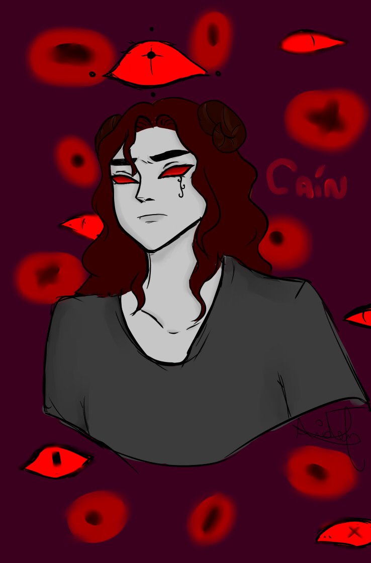 JustAiden11's tweet photo. Abel, Eva y Caín de mi fanfic "But no flame burns forever" está centrado en la relación adamsapple (Con más angst y conflictos que romance, en realidad... el romance fue pasado xd), y Paimon en su versión humana que no quise pintar ;0

#HazbinHotel https://t.co/YpObHXL8l8