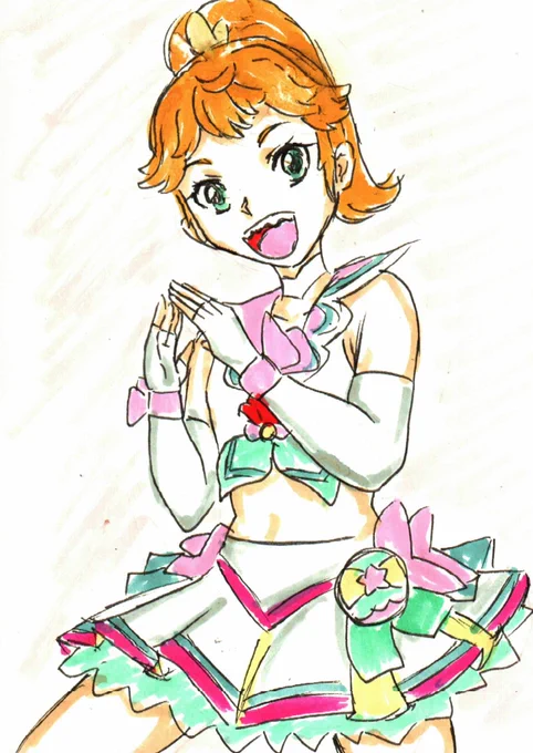 #1日1ラブライブ7-4ここ1週間のうち3日間も吉武千颯さんの生歌を聴けた余韻でキュアサマー移植の聖澤悠奈ラクガキ。今日大阪に行けば4日間聴けたわけか。惜しい。 