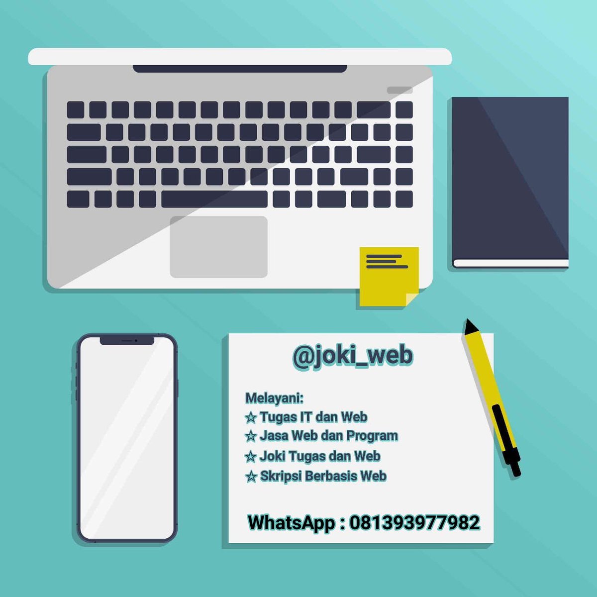 joki_web's tweet image. Selamat weekend.
Aku open jasa joki nih.

- Tugas IT dan Web
- Jasa Web/Program Skripsi Web
- Joki Tugas/Koding/Pemrograman Website (Pemrograman HTML, CSS, PHP, CI, Laravel)
- Dan lainnya