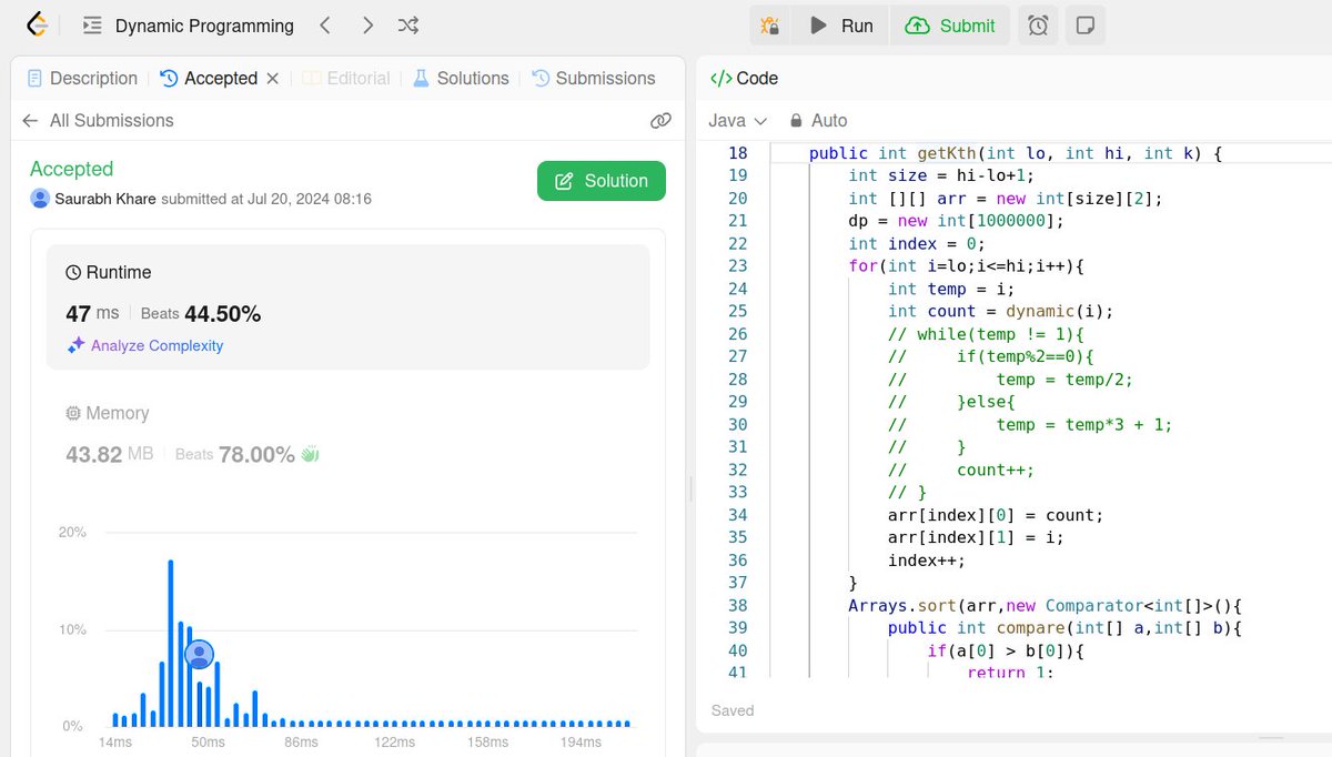 Saurabhkhare99's tweet image. Solved Dynamic programming question - sort integers by the power
#happyCoding #leetcode