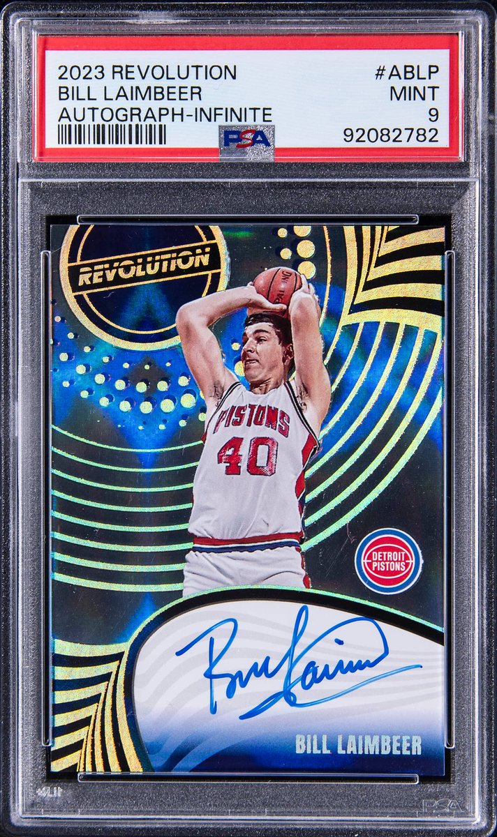 sports_ol's tweet photo. Where: Goldin
Price: US: List $10.00
Who: @DarnellLPayne #TheHobby #TradingCards @allsc_ol @Junkwax_ol @alltc_ol
What: 2023-24 Panini Revolution Autograph Infinite #ABLP Bill Laimbeer Signed Card (#10/25) - PSA MINT 9 https://t.co/3B3p8oN7Eg https://t.co/BJiYNiB4zf