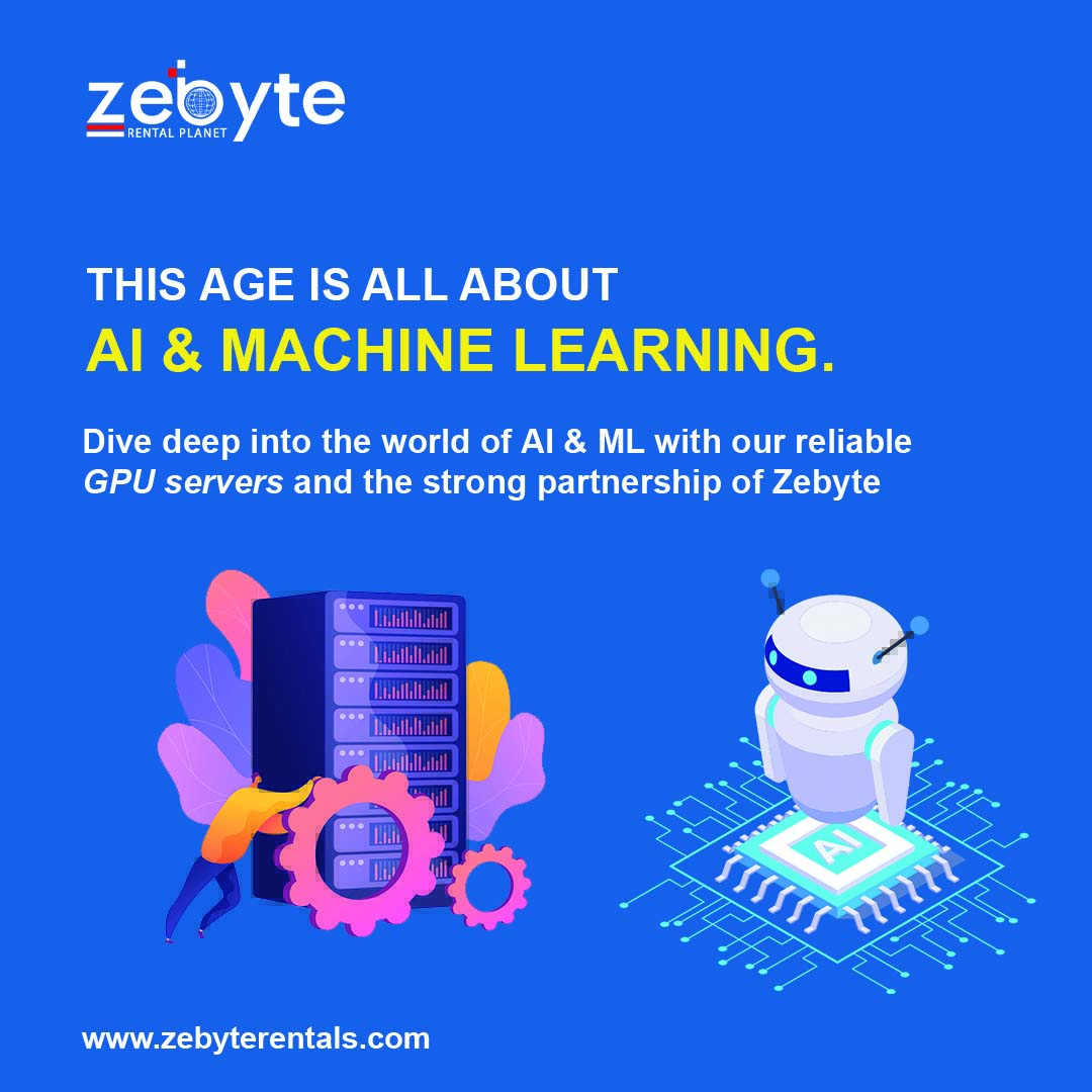 ZebyteRental's tweet photo. AI &amp; ML is trending technology and GPU servers help you with getting rid of purchasing hardwares. Alongwith being cost efficient, Zebyte GPU servers offer you the custom built solutions to cater for your personal needs. 
.
.
.
.
#zebyte #GpuServers #Gpuserversolution https://t.co/uLmr8of7yO