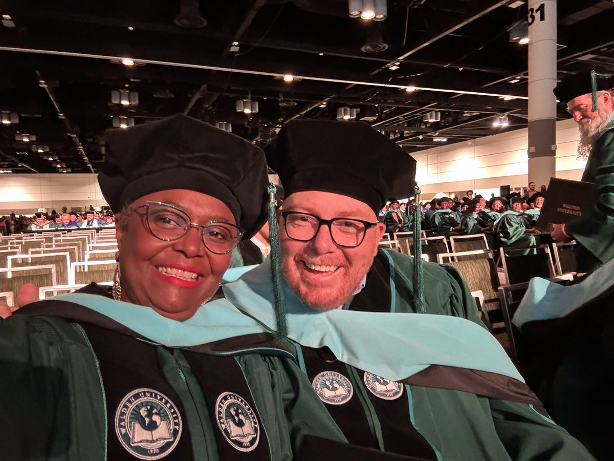 Today closed a chapter in my life. I officially crossed the stage as Dr. Messier! I met Dr. Watson, after we started &amp; completed this journey together, and I reunited w Carla after the 2019 Lifetouch Memory Mission 
Congratulations to all Walden University graduates! 🎓 💪