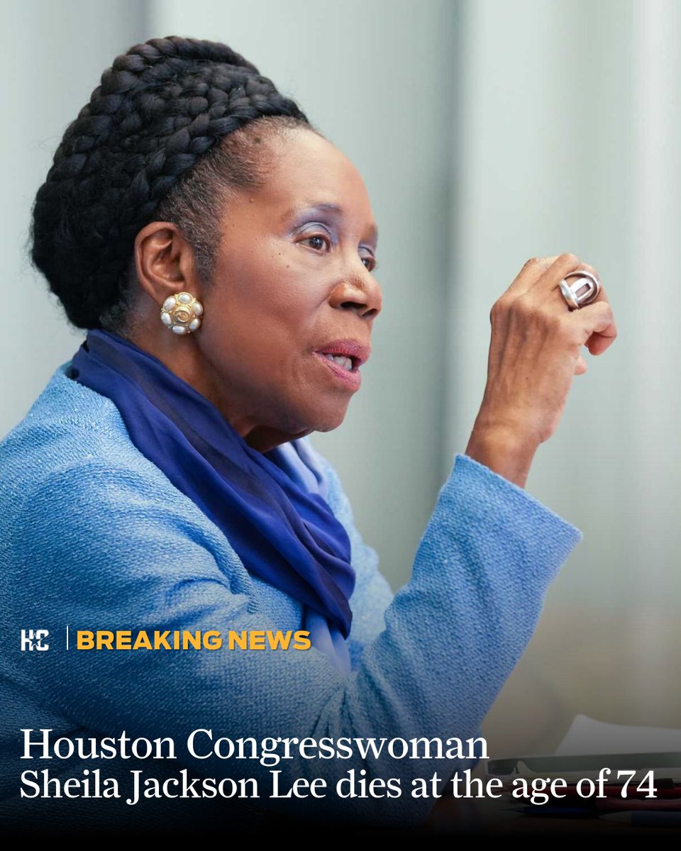 U.S. Rep. Sheila Jackson Lee, a lion of Houston politics, has died Friday after a brief battle with cancer. She was 74 years old. 

trib.al/NK3VGGG