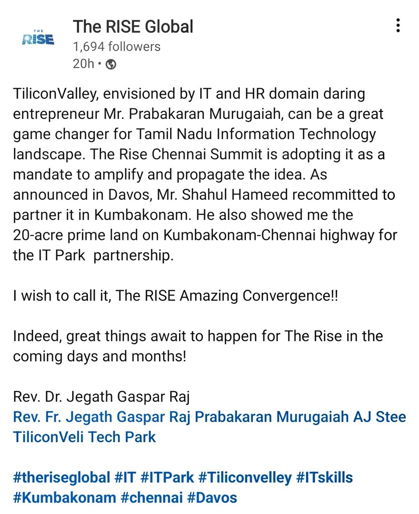 KRD_forum's tweet photo. Chapter - Rise Kumbakonam 🔥

Once again Private stepping up for Kumbakonam.

IT Park 🏢 Dream of Kumbakonam almost reached it's final stage.

20 acres of Prime land in Kumbakonam - Chennai Highway mostly gonna be marked for Kumbakonam's 1st IT Park. 

Delta Cities Era 💥 https://t.co/gC05xlhvFp