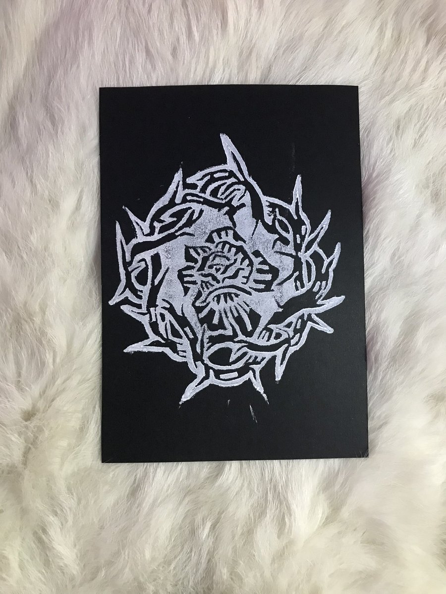 InkKountess's tweet photo. New block print! Now available on my Depop! Link in bio! 
#art #blockprint #print #linoleum #altart #gothart #smallartist #alt https://t.co/16gM7fjiPj