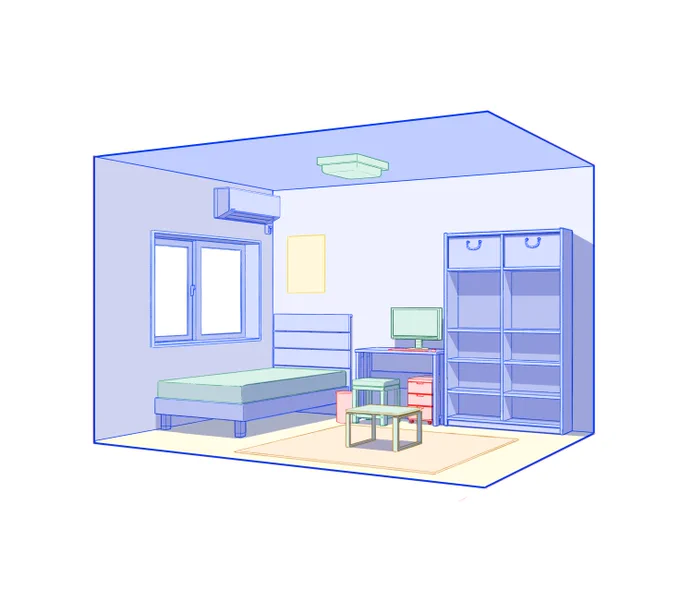 2点透視?っていうやつをやりました...