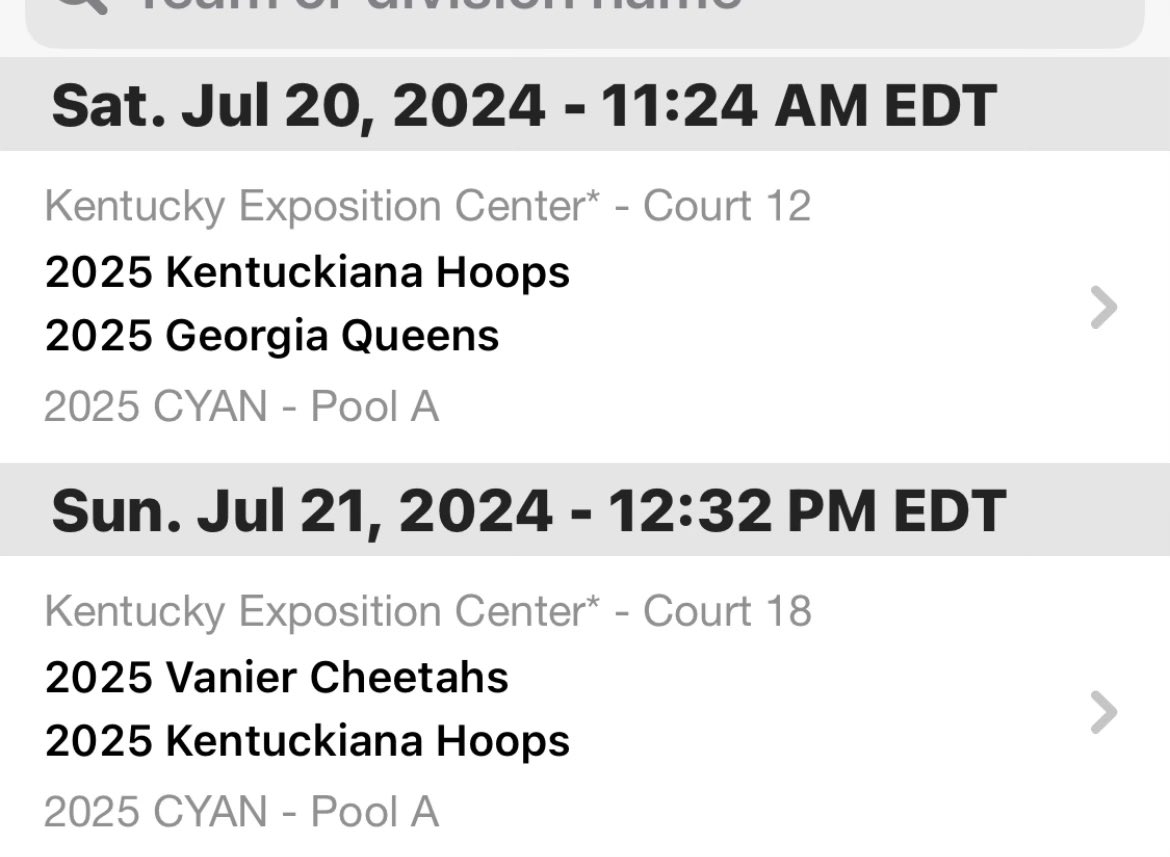 Updated schedule for National Championship!!!!