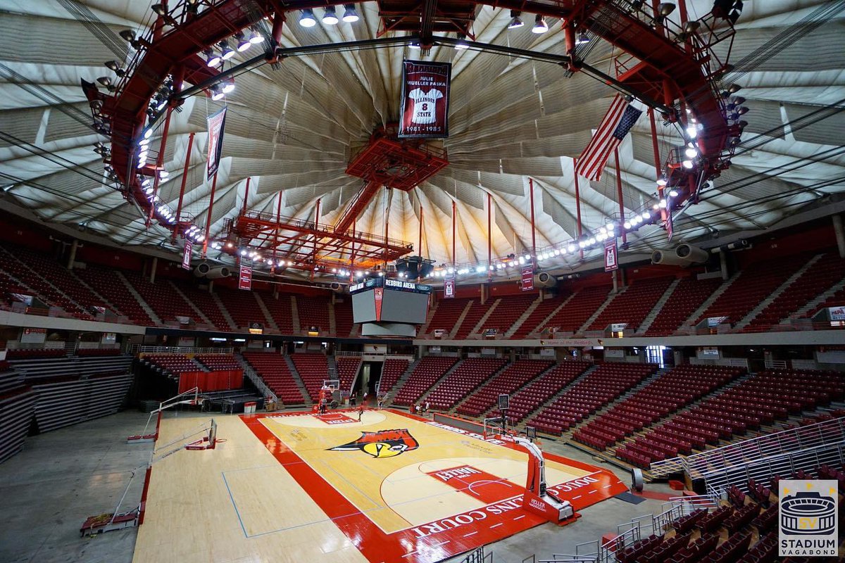 StadiumVagabond's tweet image. The Arenas of Illinois State Redbirds basketball, Normal, IL in 2018 - CEFCU Arena-Redbird Arena (Since 1989, Cap 10,200) &amp;amp; ISU Horton Field House (1963-1989, Cap 8,000)

#ilstu #normalil #isu #isuredbirds #illinoisstate #redalert #normalillinois #illinois #redbirds #stadium