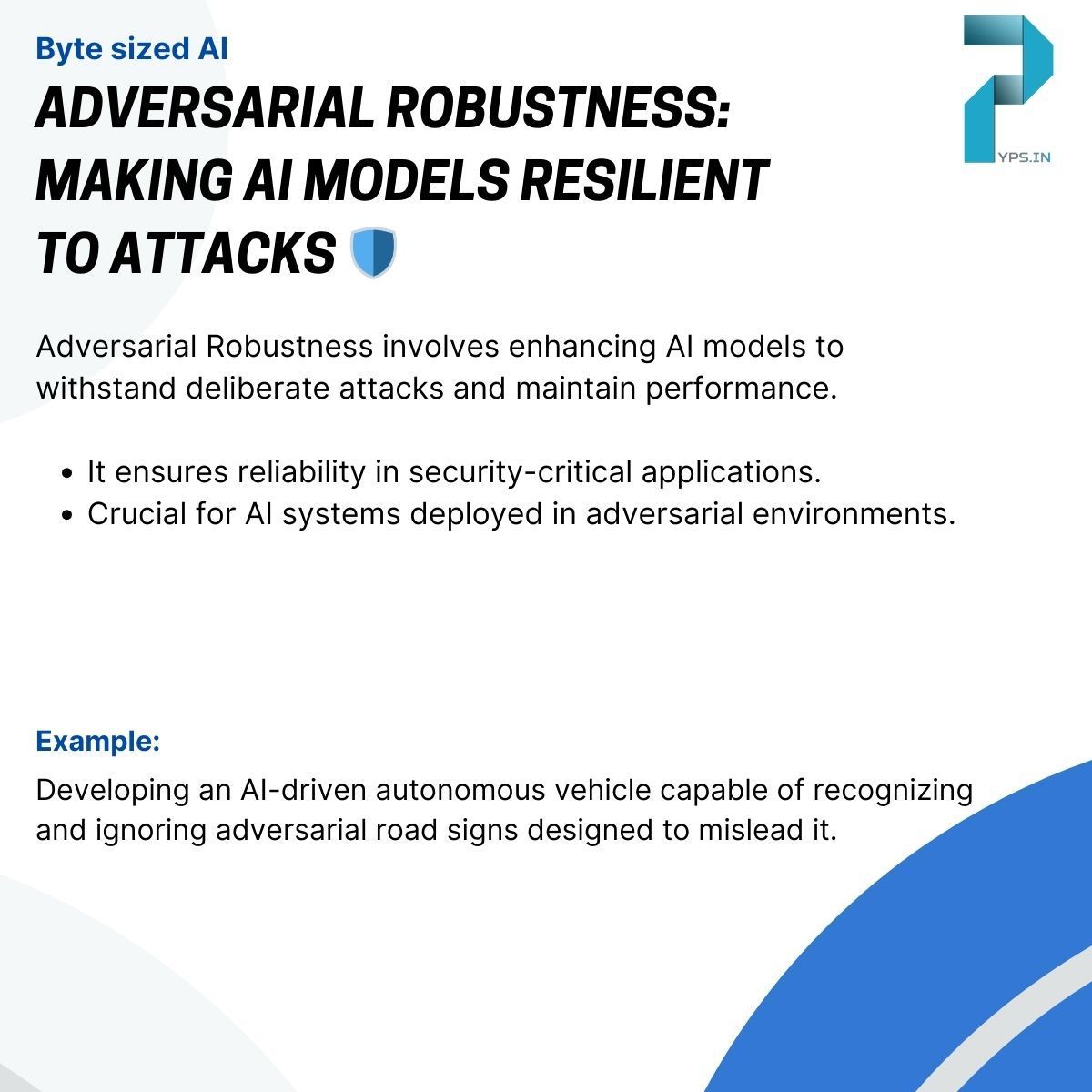 pyps_in's tweet image. Adversarial Robustness: Making #AI Models Resilient 🛡️

#AdversarialRobustness enhances AI to withstand attacks and maintain performance in security-critical applications.

Ex: AI-driven autonomous vehicles recognizing and ignoring adversarial road signs.

#AITopics