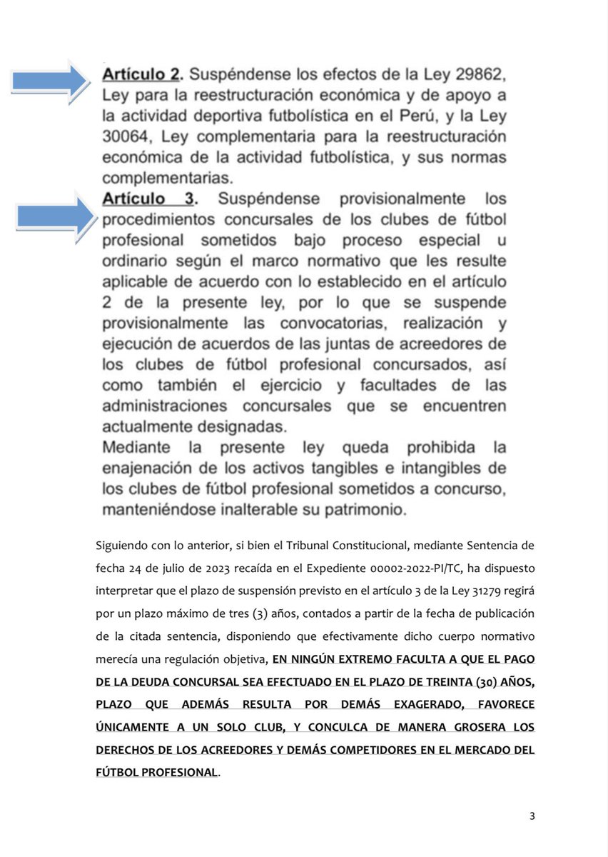 SociosAL1901's tweet photo. #CartaNotarial

Hoy nuestro colectivo, a través de nuestro representante común @JulioALonso1901, diligenció una carta notarial dirigida al Gerente General del @ClubALoficial, mediante la cual solicitamos se le impida el ingreso a las instalaciones del club, y cualquier evento que este organice, a los 18 congresistas que votaron a favor del proyecto de #LeyPerroMuerto y se les declare públicamente como personas no gratas por haber traicionado a todo el pueblo aliancista e ir en contra de los intereses de la institución.

Ustedes son nuestros enemigos señores @arturoalegriag @RosselliAmuruz @A_Aguinaga @EduCastilloR_ @VictorFloresrz @TelaBarba @salhuanacavides @LadyCamones @maryacunape @kellyportalati2 @AlanocaIsaac @MontalvoCubasPE @KiraAlcarraz @wilsonsotop @alex_paredes_g @DiegoBazanC1 @LucindaVasquezV @josejeriore 

Contra nuestro club, nadie.

#AlianzaSeRespeta
#AlianzaSeDefiende
#NoALaLeyPerroMuerto 

Hilo de imágenes 🧵