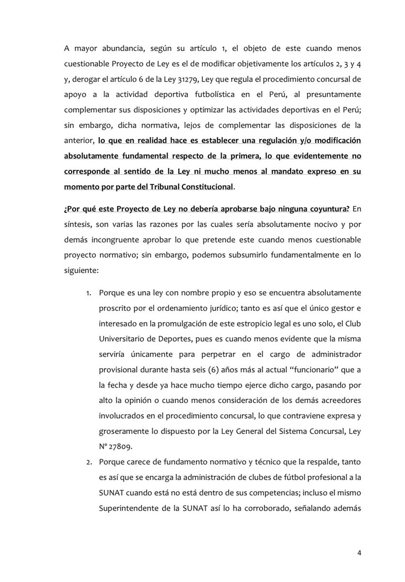 SociosAL1901's tweet photo. #CartaNotarial

Hoy nuestro colectivo, a través de nuestro representante común @JulioALonso1901, diligenció una carta notarial dirigida al Gerente General del @ClubALoficial, mediante la cual solicitamos se le impida el ingreso a las instalaciones del club, y cualquier evento que este organice, a los 18 congresistas que votaron a favor del proyecto de #LeyPerroMuerto y se les declare públicamente como personas no gratas por haber traicionado a todo el pueblo aliancista e ir en contra de los intereses de la institución.

Ustedes son nuestros enemigos señores @arturoalegriag @RosselliAmuruz @A_Aguinaga @EduCastilloR_ @VictorFloresrz @TelaBarba @salhuanacavides @LadyCamones @maryacunape @kellyportalati2 @AlanocaIsaac @MontalvoCubasPE @KiraAlcarraz @wilsonsotop @alex_paredes_g @DiegoBazanC1 @LucindaVasquezV @josejeriore 

Contra nuestro club, nadie.

#AlianzaSeRespeta
#AlianzaSeDefiende
#NoALaLeyPerroMuerto 

Hilo de imágenes 🧵