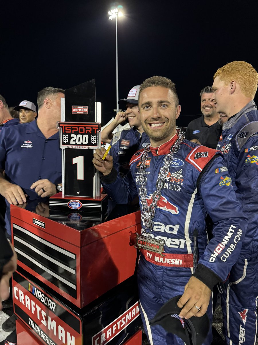 Power of the fry! Congratulations to <a href="/TyMajeski/">Ty Majeski</a> on winning in the <a href="/NASCAR_Trucks/">NASCAR CRAFTSMAN Trucks</a> tonight! #IYKYK 🍟🤣