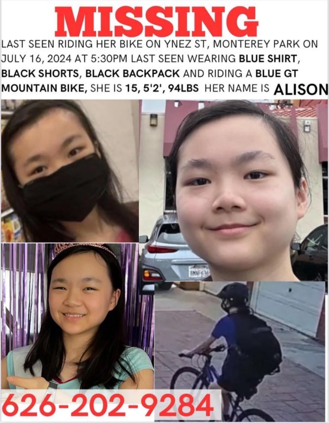 MISSING TEEN IN MONTEREY PARK.  PLEASE SHARE! Thank You.