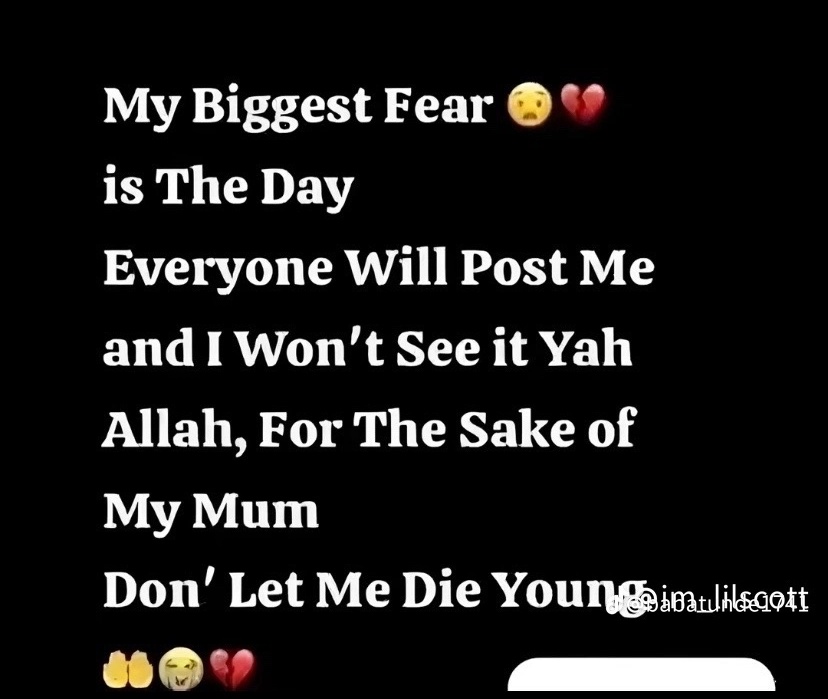 Bamzy79's tweet photo. I will not die young https://t.co/9fWM6yp1rv