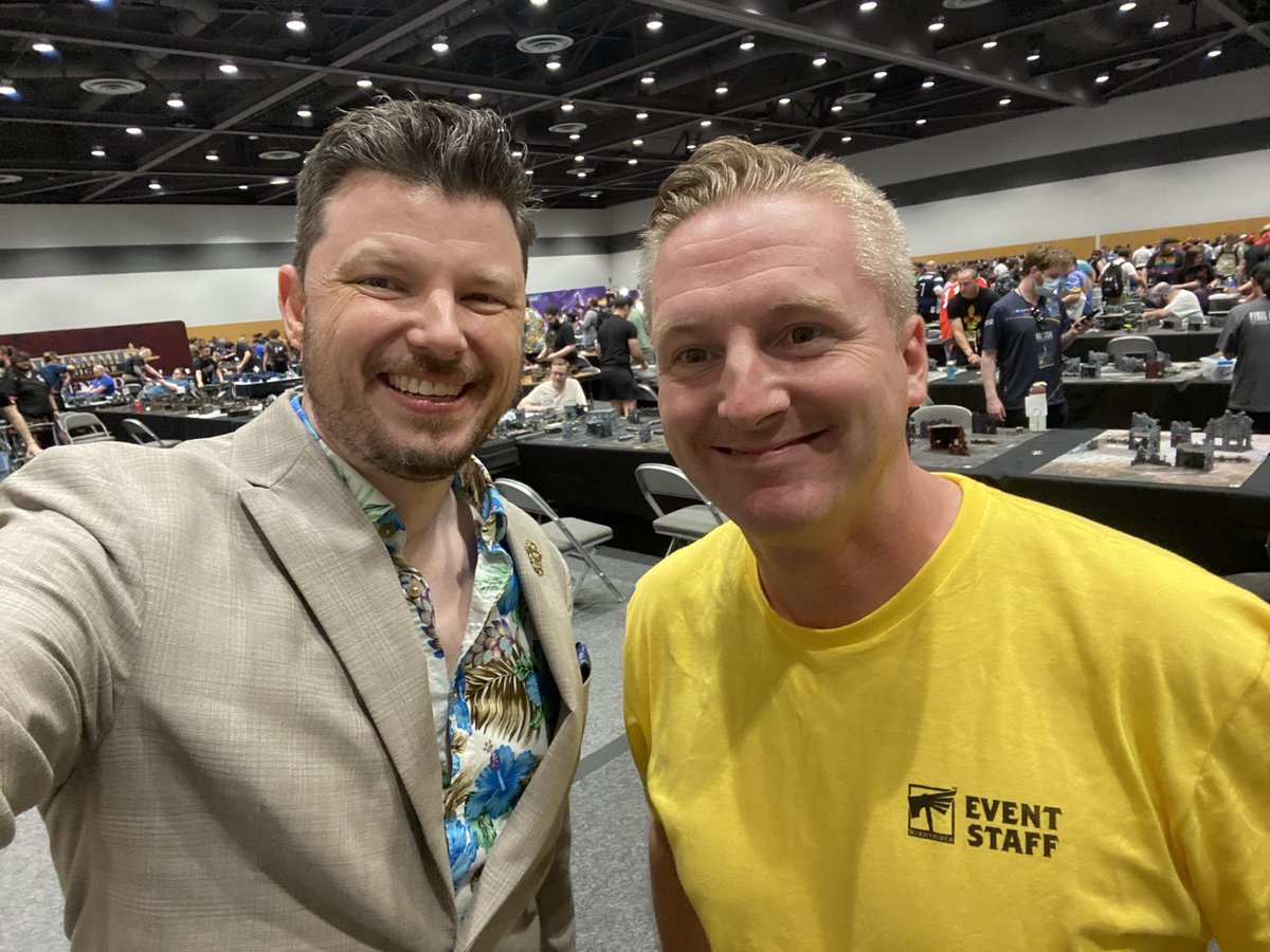 warmaster_tpm's tweet photo. Red and I at the Tacoma Open. He’s judging and I’m streaming from the booth. #gamesworkshop #warhammer #forgethenarrative https://t.co/Ypj52ZuXyM