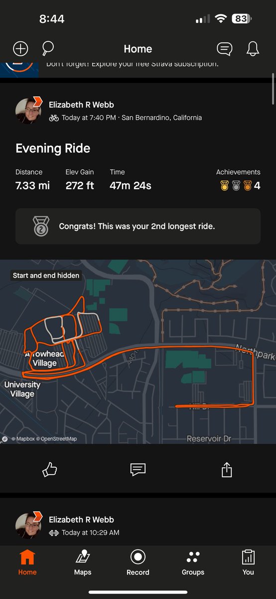 ElizabethRenea5's tweet photo. I’m trying to push myself to go longer and farther. Inclines— i am absolutely terrible at. 😢🥴 i know I’ll get there though. This ride was after doing some weight training this morning. #cycling #roadbike #girlsthatcycle #lesbiancyclist https://t.co/poGC5ui9uK
