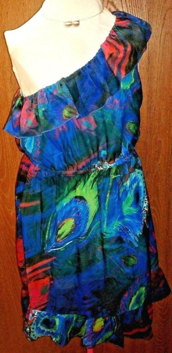 QUEENS828PLACE's tweet image. Check out #CharlotteRusse #Juniors #Sizelarge  #Large #oneshoulder #Dress #blue #Peacock print Lined L #ebay #dresses #teengirls #fashion #style #summer #backtoschool #autism #autismmom #autismmama ebay.com/itm/1764806440… #eBay via @eBay