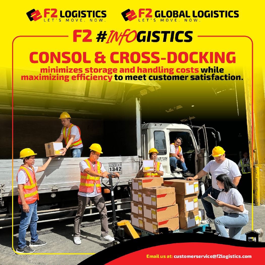 F2LogisticsPh's tweet photo. F2 #InfoGistics
Our cross-docking process is structured into the following key stages:
1. Receipt of Goods
2. Sorting and Consolidation
3. Temporary Storage (if required)
4. Cross-Docking
5. Outbound Shipment
#LetsMoveNow
#F2Delivers
#ConsolAndCrossDock https://t.co/mldA36JkQm
